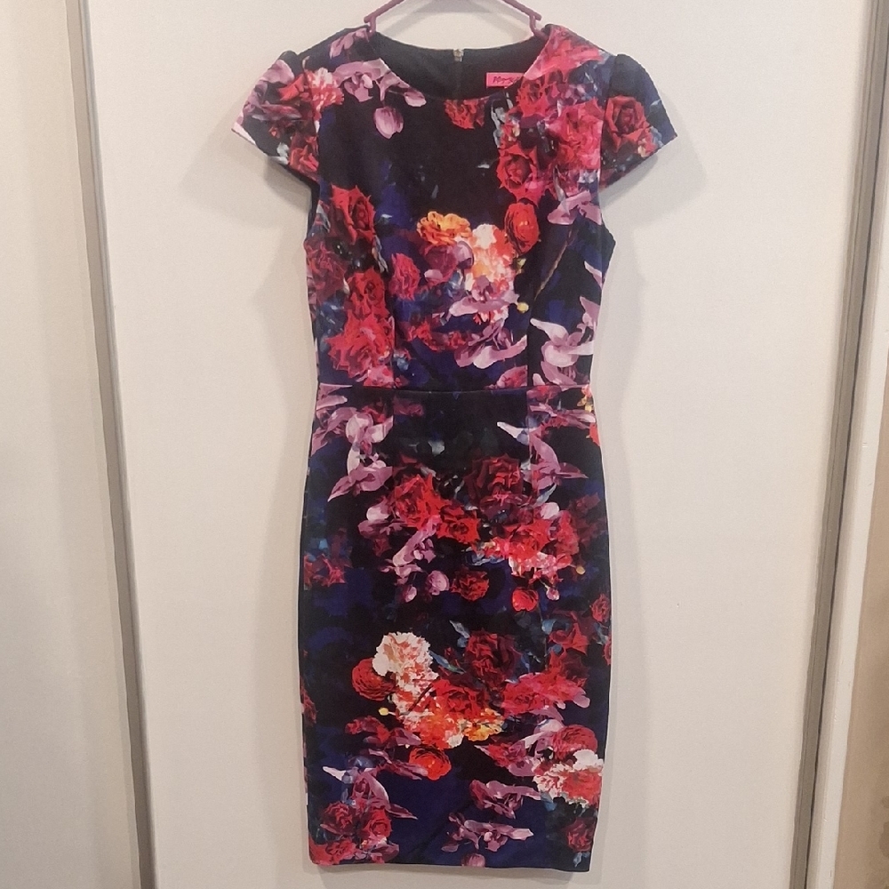 Betsy Johnson Vibrant Floral Print Dress S2